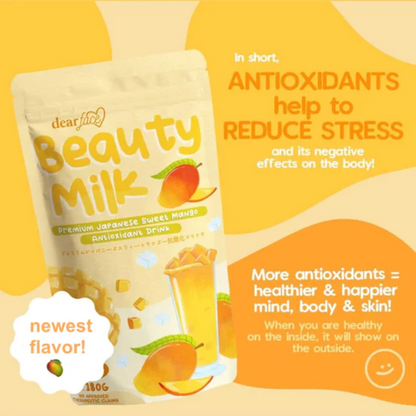 Beauty Milk Premium Sweet Mango Antioxidant Drink 10 Sachets x 18g,