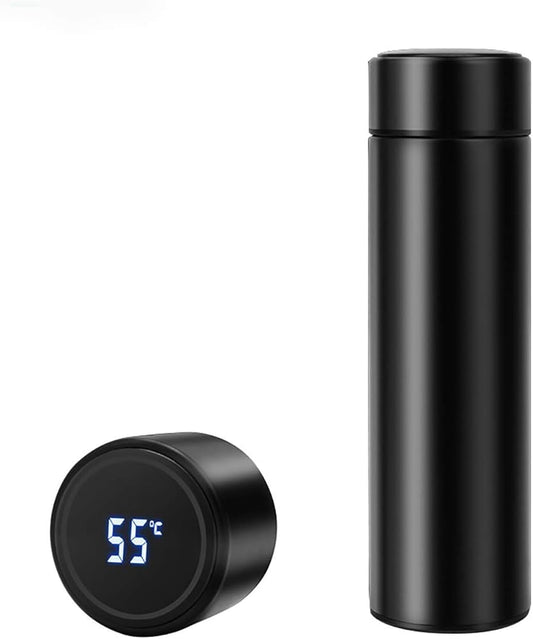 Stainless Steel Hot & Cold Vacuum Flask with Active Temperature Display Indicator Insulated, Black 500ml