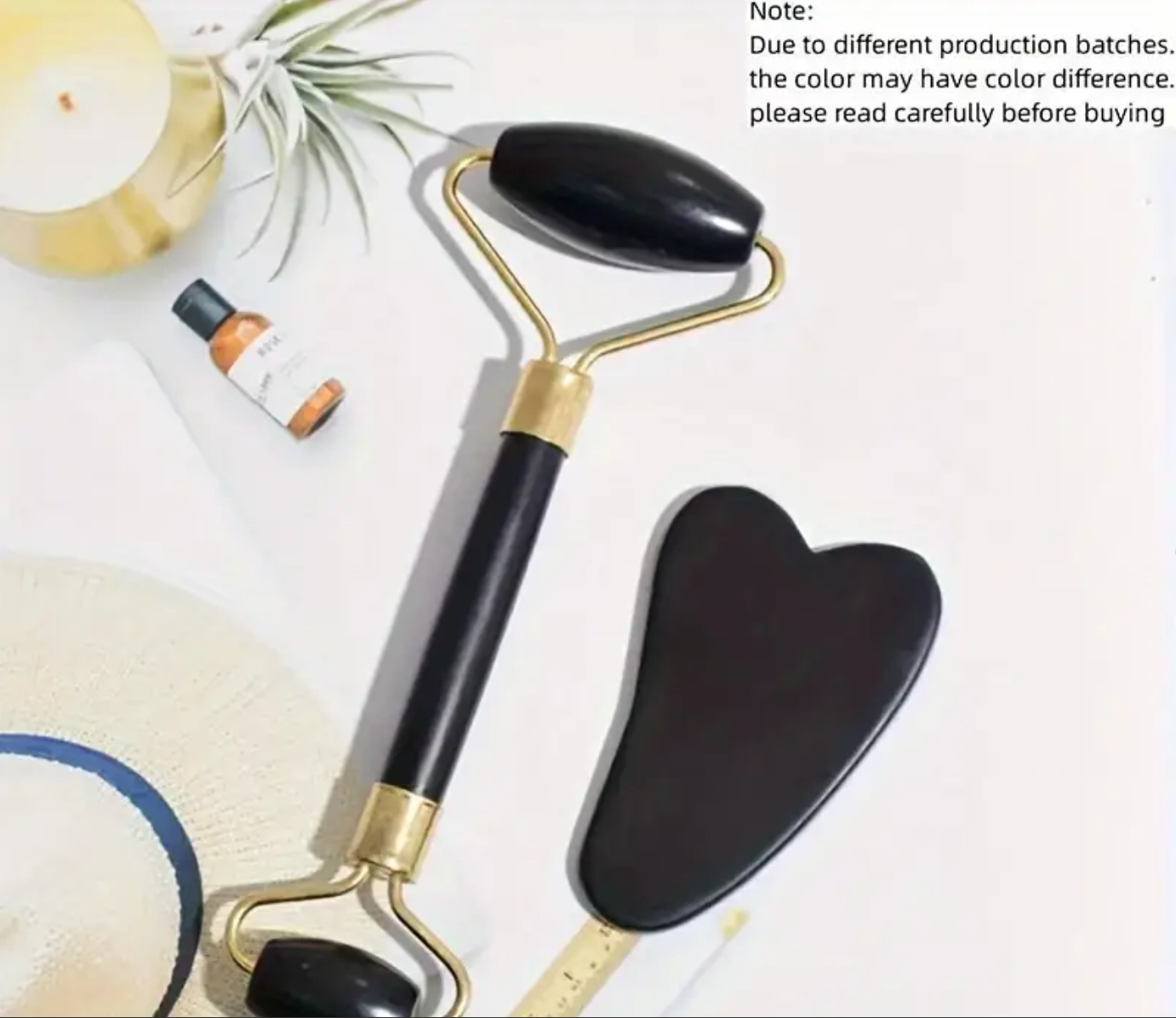 Face Roller Gua Sha Set (available in Black & Pink)