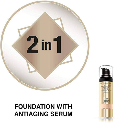 Max Factor Ageless Elixir Miracle Foundation (2in1 Foundation + Serum SPF 15) Light Ivory #40, 30ml