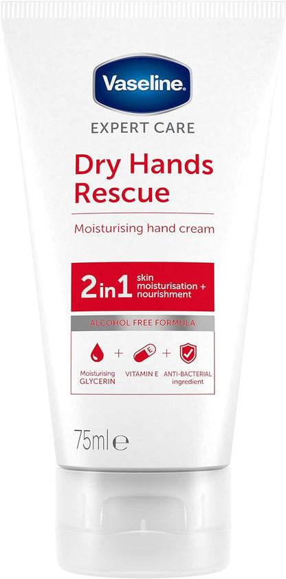 Vaseline Expert Care Dry Hands Rescue 2 in 1 Moisturizing Hand Cream - 75ml