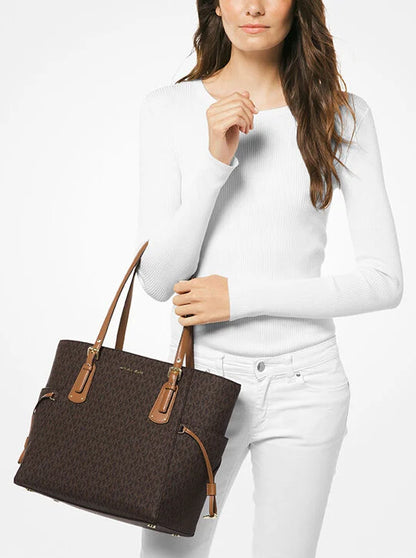 MICHAEL KORS Authentic Voyager Small Logo Tote Bag