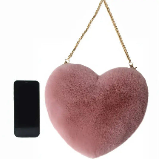 Heart Shaped Plush Bag