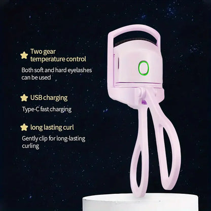 Rechargeable Eyelash Curler, Pink Color