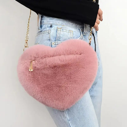 Heart Shaped Plush Bag