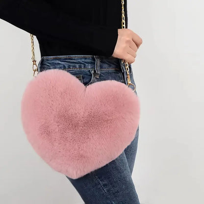 Heart Shaped Plush Bag