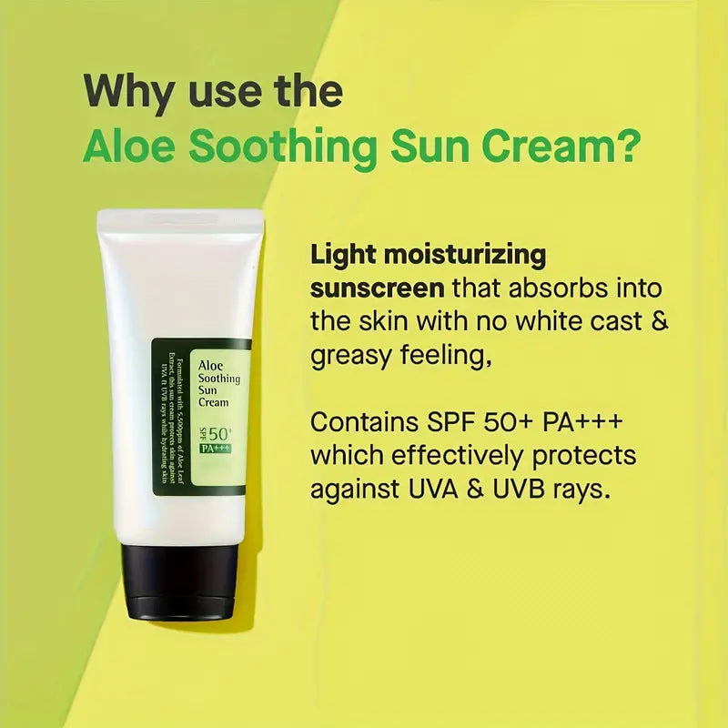 Aloe Vera Sun Cream, Sunscreen, SPF 50+/PA+++, 50ml