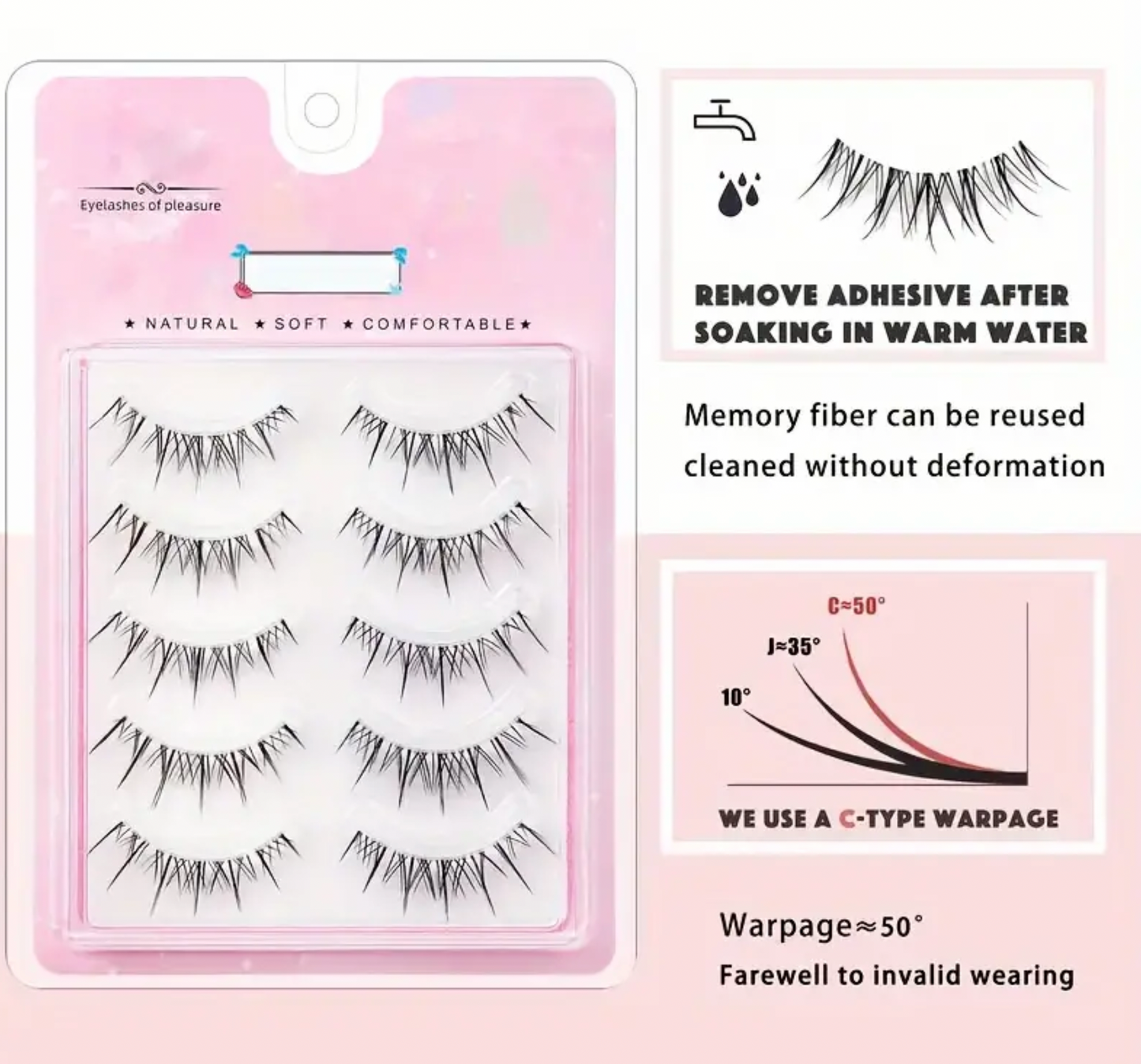 Natural Appearance False Eyelashes - Anime Eyelashes